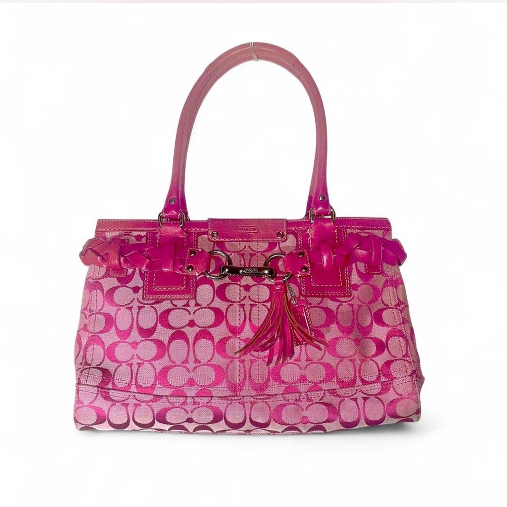 Vintage Coach Fuchsia Signature Shoulder Bag